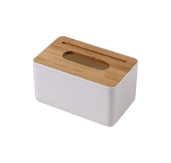 Dispensador de Pañuelos Rectangular Combinado Bambú