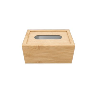 Dispensador de pañuelos de bambú para baño