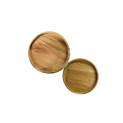 Porta vasos circular en bambú natural de 10 cm