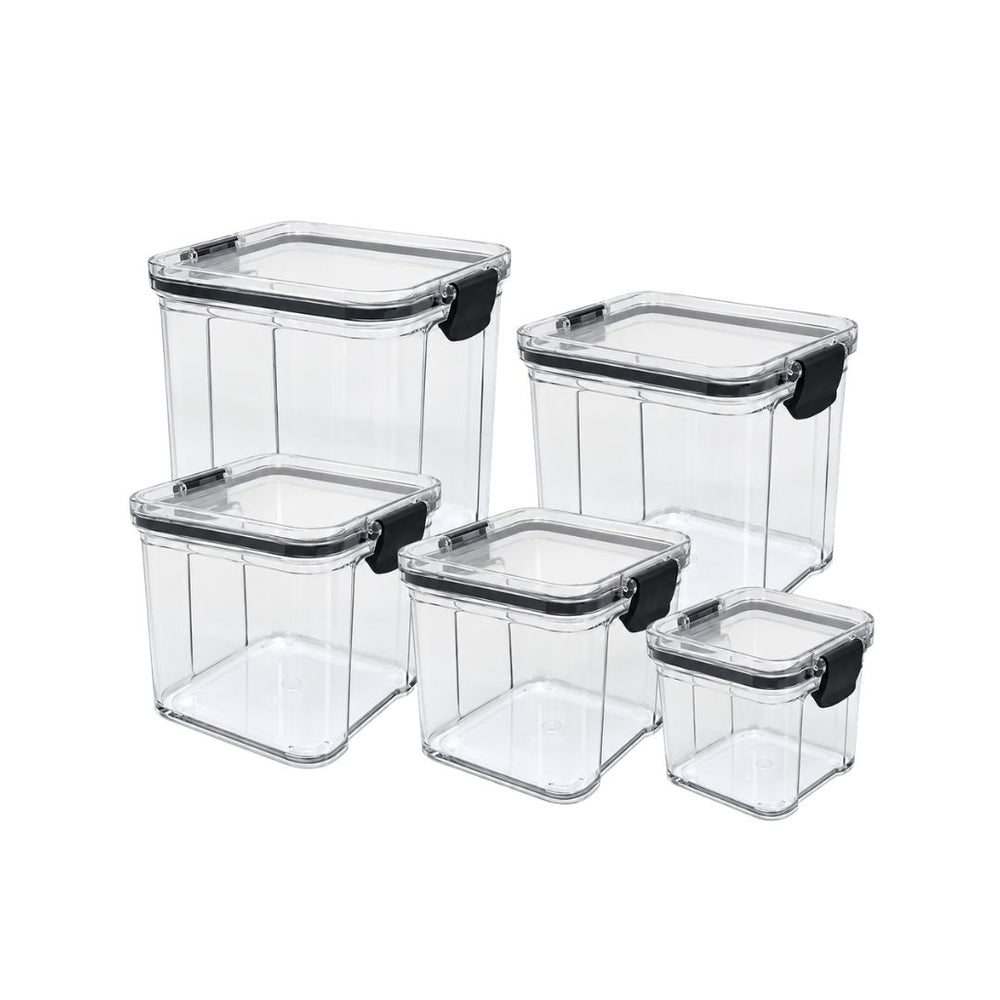 Set de recipientes transparentes para organizar la despensa