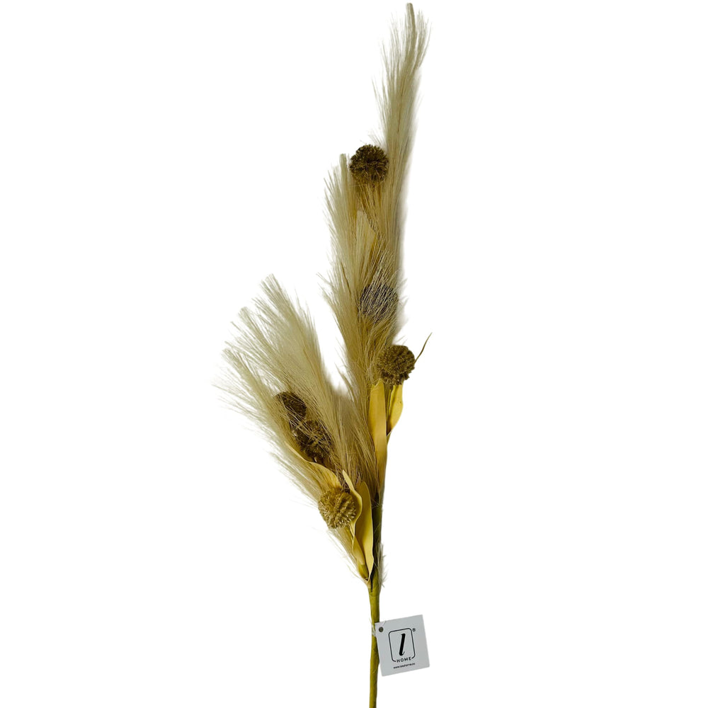 Flor decorativa pampas 94 cm amarilla para jarrón