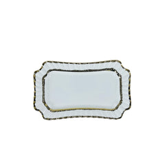 Bandeja decorativa rectangular dorada 30×18 cm