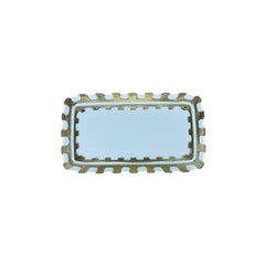 Bandeja decorativa rectangular dorada 25×14 cm