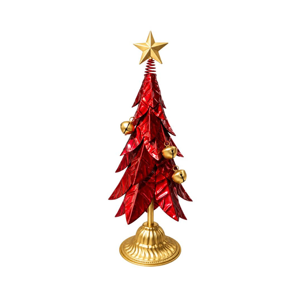Árbol decorativo navideño rojo de 62 cm