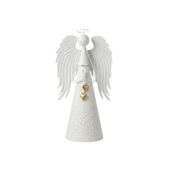 Ángel decorativo blanco de 65 cm con estrellas en relieve