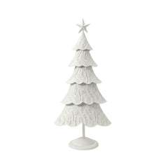 Árbol decorativo navideño blanco de 49 cm con diseño geométrico