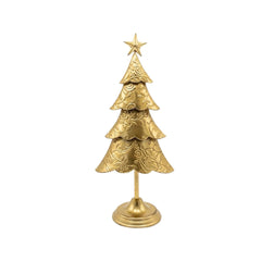 Árbol decorativo navideño dorado de 49 cm