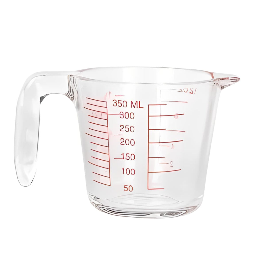 Jarra medidora de vidrio transparente 350 ml con asa