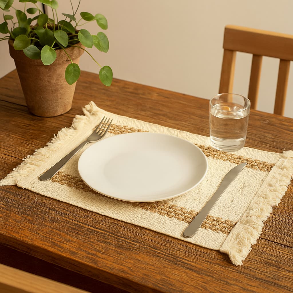 Individual Para Mesa 29x43cm Tejido Triángulos | Lala Home Colombia