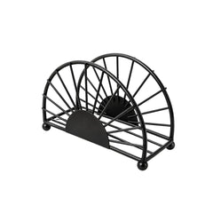 Servilletero negro con diseño semicircular