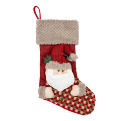 Adorno navideño en forma de bota con Papá Noel – 48 x 22 cm