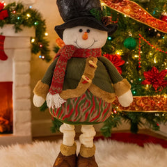 Muñeco de nieve expandible con sombrero navideño de 65cm para decoración