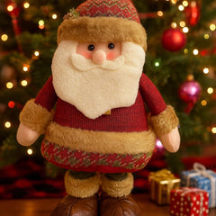 Figura decorativa de Papá Noel expandible de 46cm con sombrero navideño
