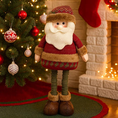 Figura decorativa de Papá Noel expandible de 46cm con sombrero navideño