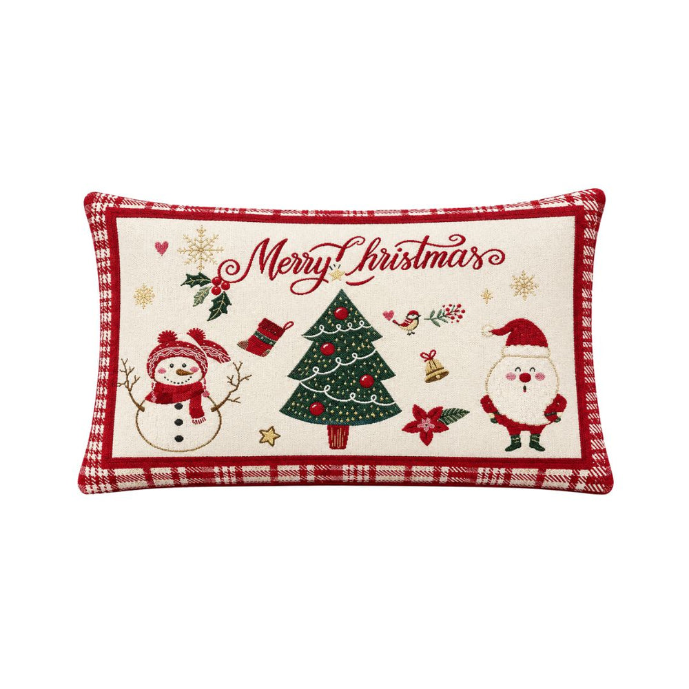 Cojín navideño rectangular con diseño Merry Christmas