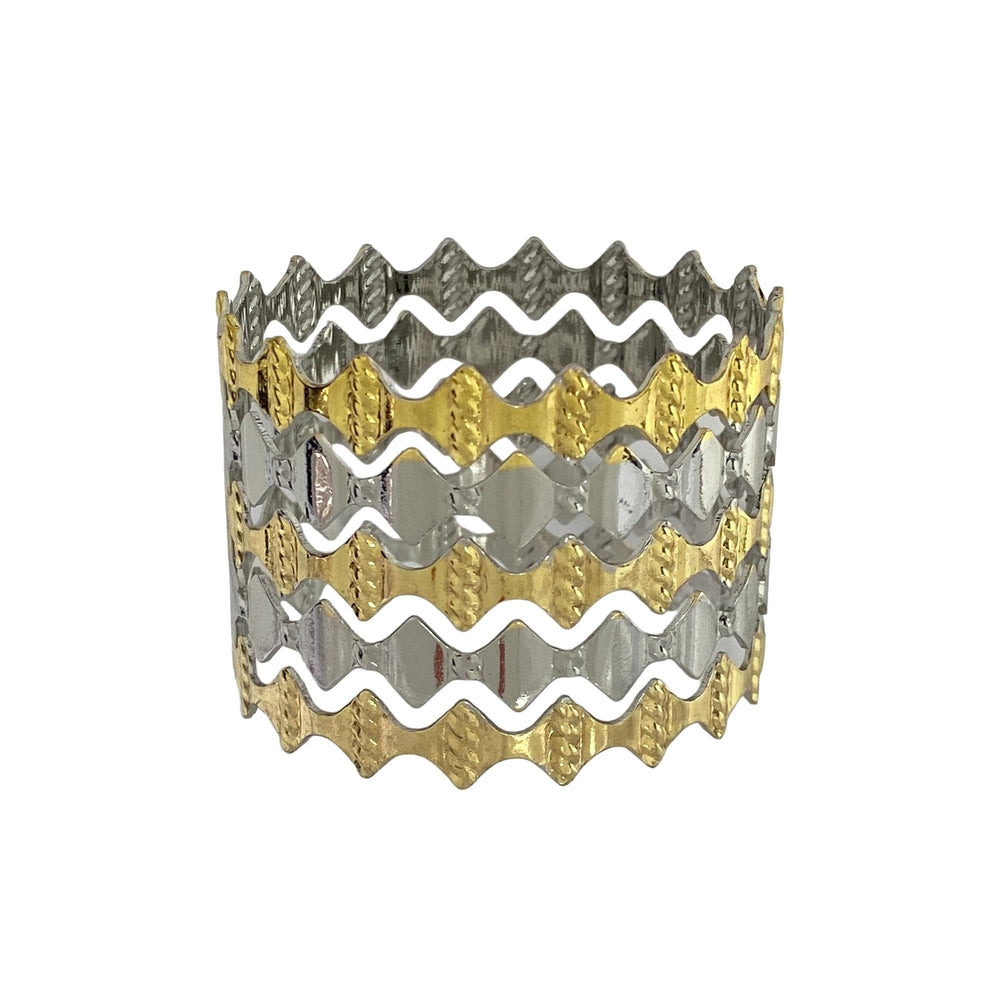 Anillo decorativo para servilleta dorado y plateado
