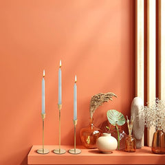 Set De 3 Candelabros Metálicos Dorados Con Diseño De Campana