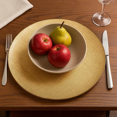 Plato base decorativo de cristal plateado 33 cm con textura entrelazada brillante