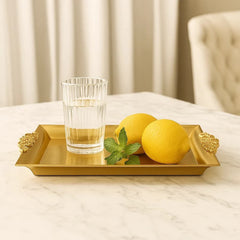 Bandeja Decorativa Rectangular En Polipropileno Dorada 35cm