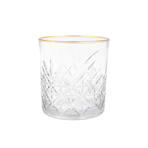 Vaso de vidrio con diseño de rombos 340 ml