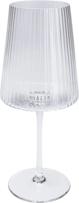 Copa de vidrio transparente diseño líneas verticales 385 ml