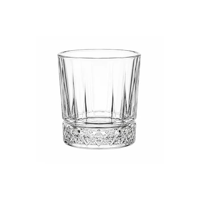 Vaso shot de vidrio 76 ml con diseño de líneas verticales
