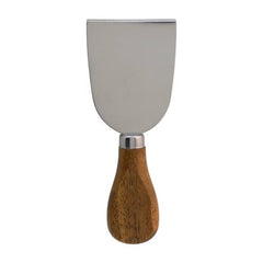 Cuchillo para queso tipo espátula de 30 cm en acero con mango de madera marrón claro