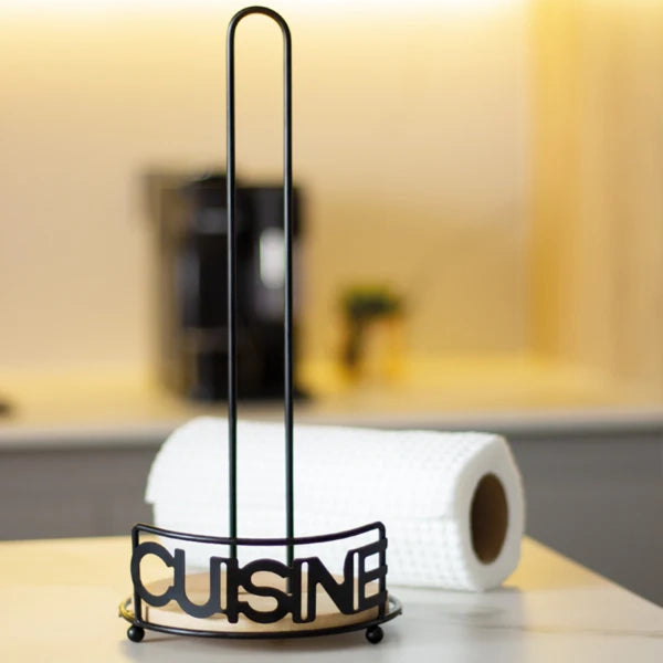 Portapapel de cocina en madera con estructura metálica y diseño CUISINE