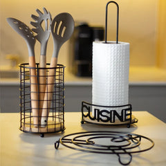 Portapapel de cocina en madera con estructura metálica y diseño CUISINE