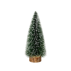 Árbol navideño miniatura verde con efecto nieve