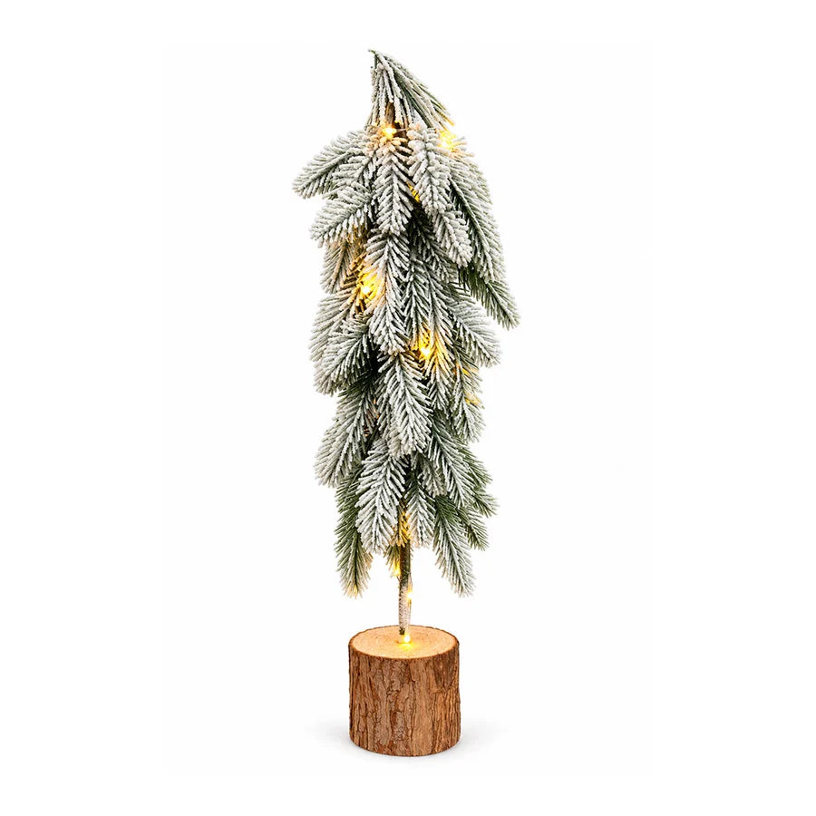 Árbol navideño decorativo de 47 cm con luces LED