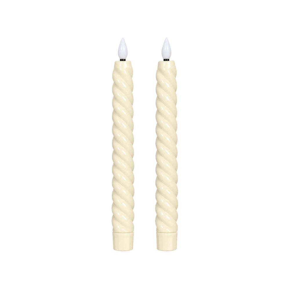 Set x2 velas LED espirales color marfil