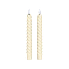 Set x2 velas LED espirales color marfil