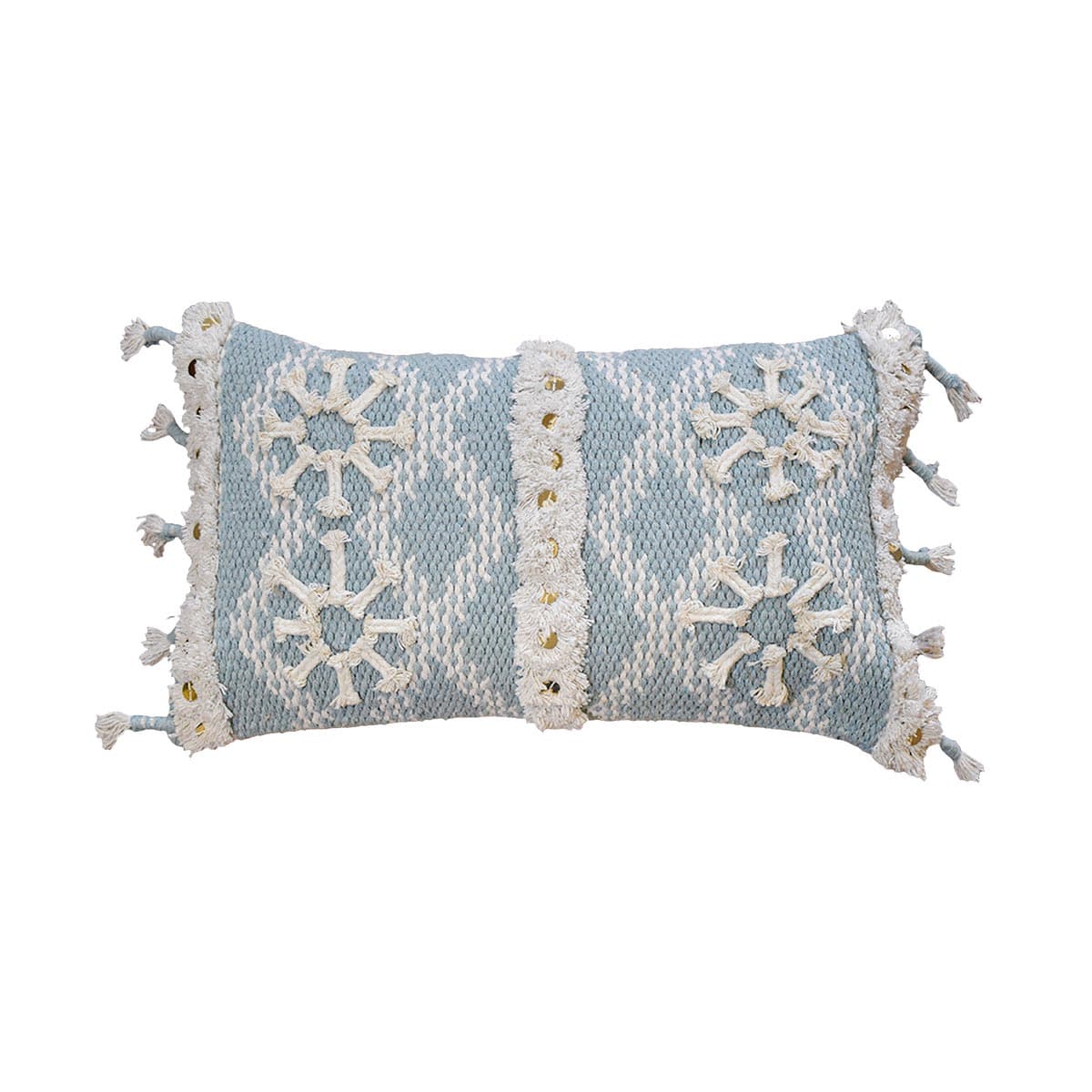 Cojín decorativo menta con textura visible 30×50