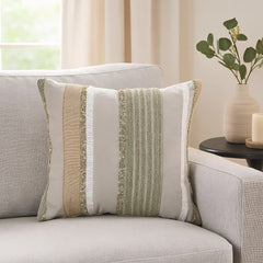 Cojín decorativo Elite Luminaria 45x45 cm beige con franjas texturizadas