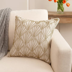 Cojín decorativo Elite Luminaria 45x45 cm color beige con diseño bordado