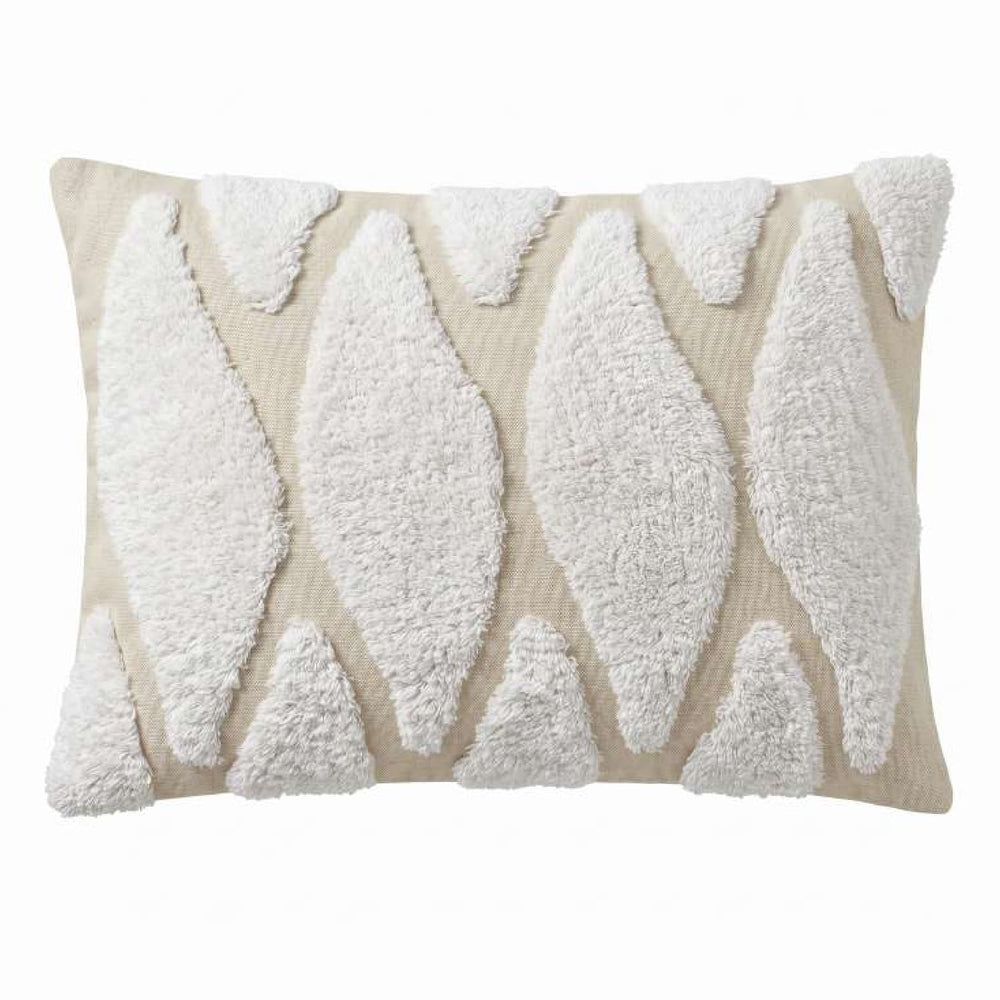 Cojín rectangular beige 30×50 cm con textura suave en relieve
