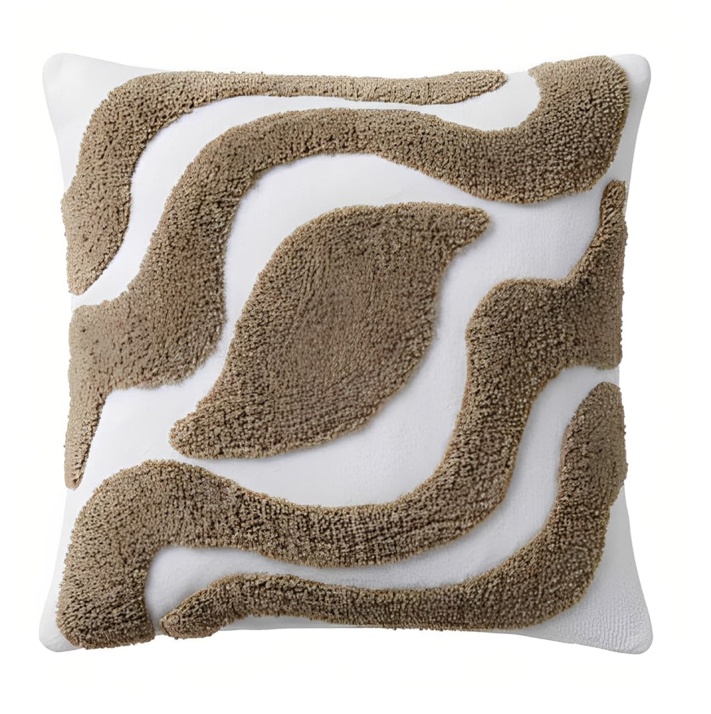 Cojín decorativo beige con textura bouclé 45×45 cm
