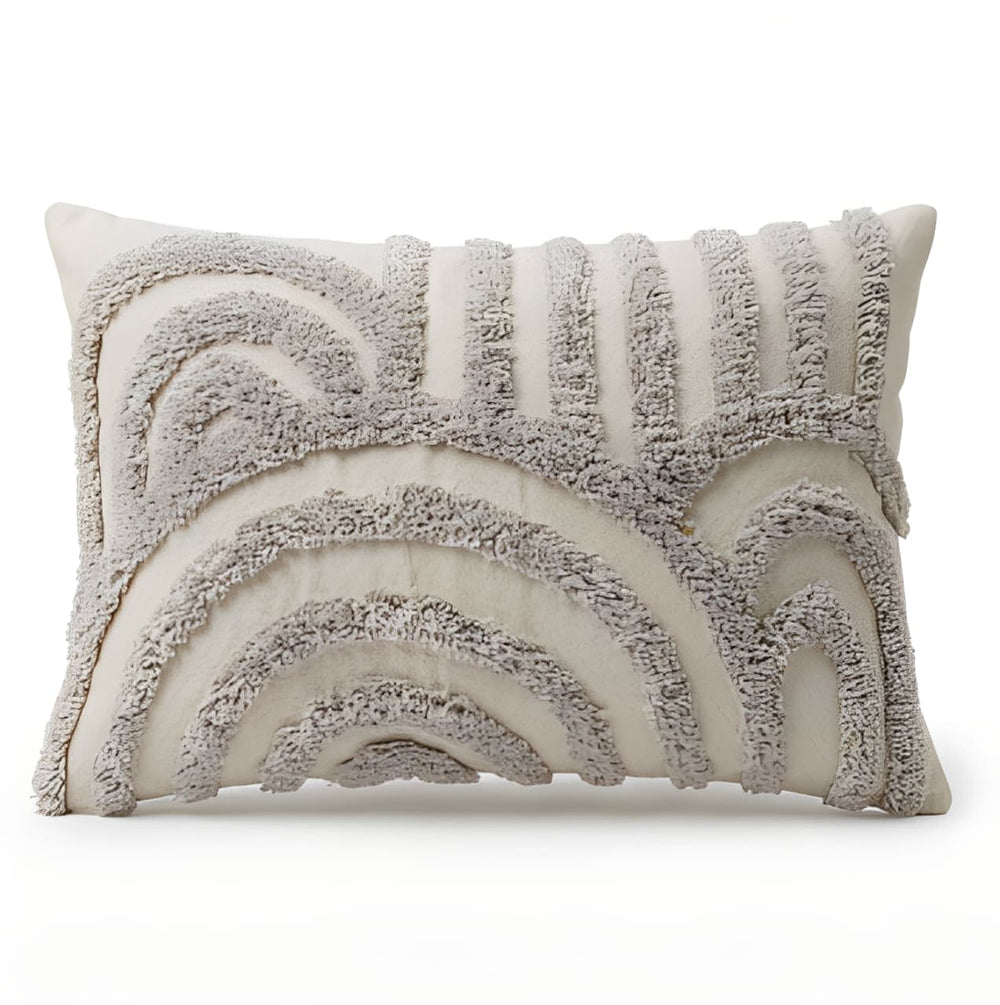 Cojín decorativo rectangular marfil con textura en relieve 30×50 cm
