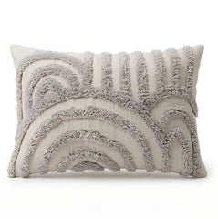 Cojín decorativo rectangular marfil con textura en relieve 30×50 cm
