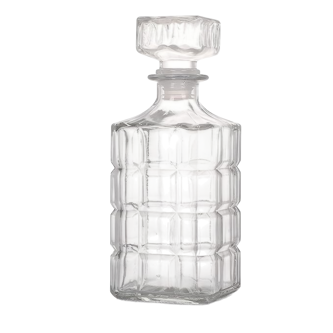 Whiskera de vidrio con relieve de cuadros vista frontal