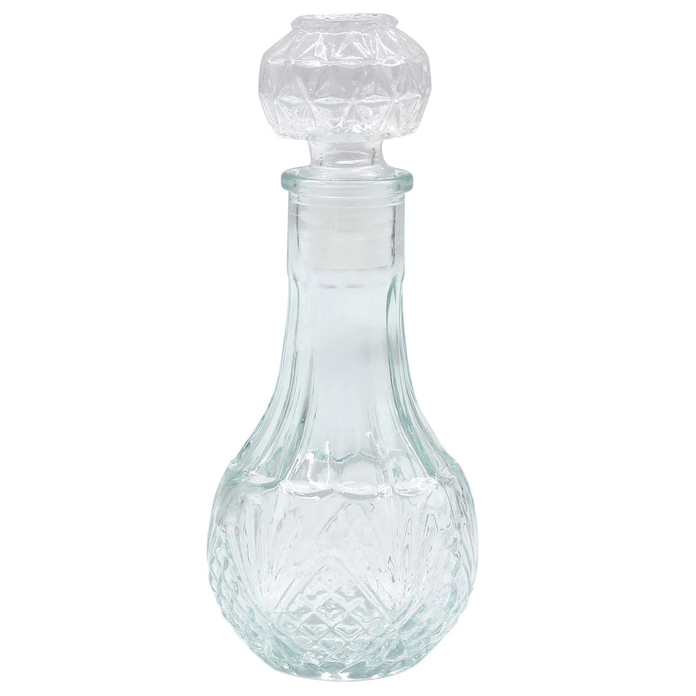 Vinagrera de vidrio con relieve líneas verticales