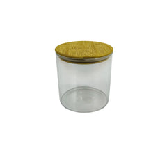 Recipiente de vidrio grande con tapa de bambú