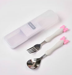 set cubiertos infantiles 3d con estuche cuchara y tenedor diseño divertido niños