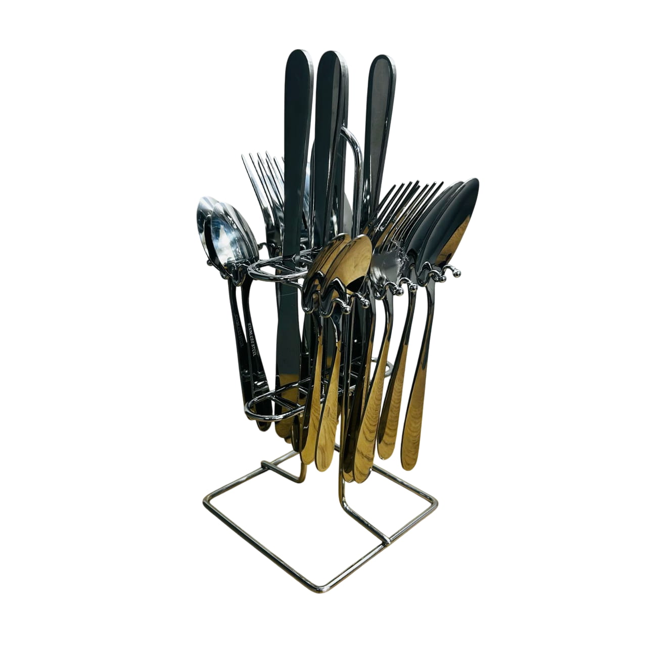 Juego de Cubiertos x16 Piezas con Soporte Plateado | Lala Home Colombia