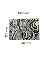 Alfombra rectangular texturizada en colores neutros con dorado