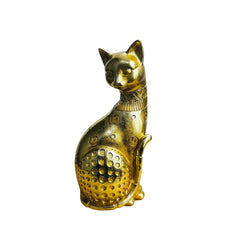 Gato Decorativo Dorado 23 cm | Lala Home Colombia
