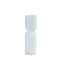 Vela decorativa blanca de 15 cm con diseño cilíndrico
