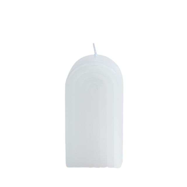 Vela decorativa blanca de 12 cm con diseño arcoíris
