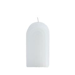 Vela decorativa blanca de 12 cm con diseño arcoíris